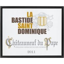 Load image into Gallery viewer, Winery Themed Artwork - La Bastide Saint Dominique Chateauneuf du Pape Wine Label Print on Canvas in a Floating Frame