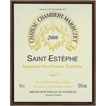 Load image into Gallery viewer, Wine Themed Artwork - Chateau Chambert-Marbuzet Label Print on Canvas in a Floating Frame