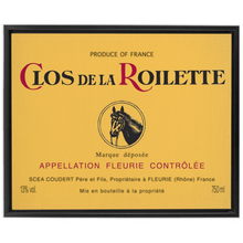 Load image into Gallery viewer, Wine Label Themed Artwork - Clos de la Roilette Wine Label Print on Canvas in a Floating Frame