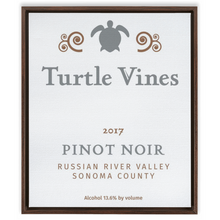 Load image into Gallery viewer, Wine Label Themed Artwork - Turtle Vines Wine Label Print on Canvas in a Floating Frame