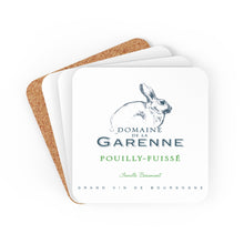 Load image into Gallery viewer, Wine Label Themed Gifts - Domaine de la Garenne bottle Label Back Corkwood Coaster Set of 4