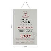 Load image into Gallery viewer, Cognac Themed Decor - Cognac Park Mizunara Label Print on Wooden Plaque 8" x 12" Made in the USA