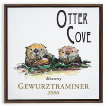 Load image into Gallery viewer, Wine Label Themed Artwork - Otter Cove Gewurztraminer 2006 Print on Canvas in a Floating Frame