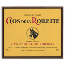 Load image into Gallery viewer, Wine Label Themed Artwork - Clos de la Roilette Wine Label Print on Canvas in a Floating Frame