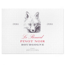 Load image into Gallery viewer, Wine Label Themed Jigsaw Puzzles - Le Renard Pinot Noir Label Print on 252 or 500 Pieces Puzzle - Made in America