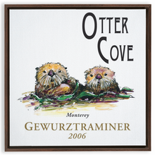 Load image into Gallery viewer, Wine Label Themed Artwork - Otter Cove Gewurztraminer 2006 Print on Canvas in a Floating Frame