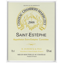 Load image into Gallery viewer, Wine Themed Artwork - Chateau Chambert-Marbuzet Label Print on Canvas in a Floating Frame
