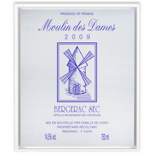 Load image into Gallery viewer, Wine Label Themed Artwork - Moulin des Dames Label Print on Canvas in a Floating Frame