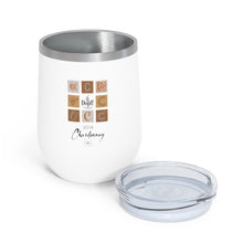 Load image into Gallery viewer, Wine Label Themed Drinkware - Chardonnay D'Alsace - Dopff au Moulin Label on 12oz Insulated Wine Tumbler