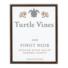 Load image into Gallery viewer, Wine Label Themed Artwork - Turtle Vines Wine Label Print on Canvas in a Floating Frame