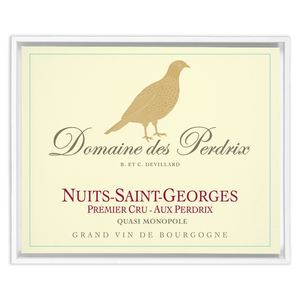 Wine Label Themed Artwork - Domaine des Perdrix Wine Label Print on Canvas in a Floating Frame