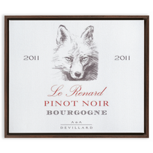 Load image into Gallery viewer, Wine Label Themed Artwork - Le Renard Pinot Noir Wine Label Print on Canvas in a Floating Frame