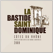 Load image into Gallery viewer, Wine Room Decor and Wall Art - La Bastide Saint Dominique Winery Cotes du Rhone Label Printed on Eco-Friendly Recycled Aluminum
