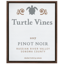 Load image into Gallery viewer, Wine Label Themed Artwork - Turtle Vines Wine Label Print on Canvas in a Floating Frame