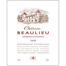 Load image into Gallery viewer, Winery Gifts and Wine Room Decor - Chateau Beaulieu Wine Label Printed on Eco-Friendly Recycled Aluminum