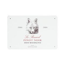 Load image into Gallery viewer, Wine Label Themed Decor - Le Renard Pinot Noir Wine Label Print on Metal Plate 8&quot; x 12&quot; Made in the USA