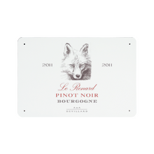 Load image into Gallery viewer, Wine Label Themed Decor - Le Renard Pinot Noir Wine Label Print on Metal Plate 8" x 12" Made in the USA