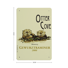 Load image into Gallery viewer, Wine Label Themed Wall Decor - Otter Cove Label Print on Metal Plate 8" x 12" Made in the USA