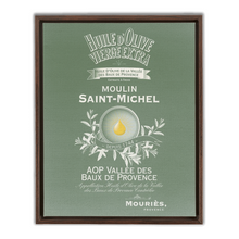 Load image into Gallery viewer, Kitchen Themed Artwork - Moulin St Michel Olive Oil Label Print on Canvas in a Floating Frame