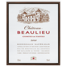 Load image into Gallery viewer, Wine Label Themed Artwork - Chateau Beaulieu Wine Label Print on Canvas in a Floating Frame