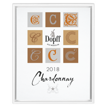 Load image into Gallery viewer, Wine Themed Artwork - Chardonnay D'Alsace - Dopff au Moulin Label Print on Canvas in a Floating Frame