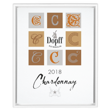 Load image into Gallery viewer, Wine Themed Artwork - Chardonnay D&#39;Alsace - Dopff au Moulin Label Print on Canvas in a Floating Frame