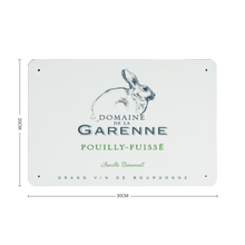 Load image into Gallery viewer, Wine Label Themed Decor - Domaine de la Garenne Wine Label Print on Metal Plate 8" x 12" Made in the USA