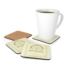 Load image into Gallery viewer, Wine Label Themed Gifts - Chateau Chambert-Marbuzet bottle Label Corkwood Coaster Set of 4