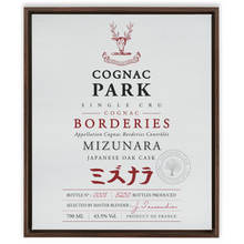 Load image into Gallery viewer, Cognac Label Themed Artwork - Cognac Park Mizunara Label Print on Canvas in a Floating Frame