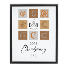 Load image into Gallery viewer, Wine Themed Artwork - Chardonnay D'Alsace - Dopff au Moulin Label Print on Canvas in a Floating Frame