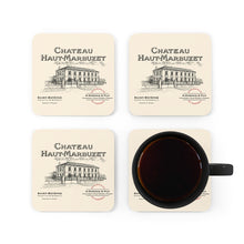 Load image into Gallery viewer, Home Bar Accessories - Wine Label Themed Gifts - Chateau Haut-Marbuzet bottle Label Corkwood Coaster Set of 4
