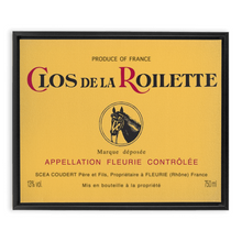 Load image into Gallery viewer, Wine Label Themed Artwork - Clos de la Roilette Wine Label Print on Canvas in a Floating Frame