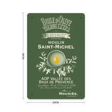 Load image into Gallery viewer, Kitchen Decor - Moulin St Michel Olive Oil Label Print on Metal Plate 8" x 12" Made in the USA