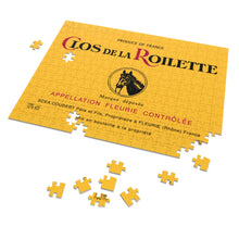 Load image into Gallery viewer, Wine Label Themed Jigsaw Puzzles - Clos de la Roilette Label Print on 252 or 500 Pieces Puzzle - Made in America