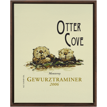 Load image into Gallery viewer, Wine Label Themed Artwork - Otter Cove Label Print on Canvas in a Floating Frame