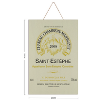 Load image into Gallery viewer, Wine Label Themed Decor - Chateau Chambert-Marbuzet Wine Label Print on Wooden Plaque 8" x 12" Made in the USA