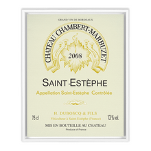 Load image into Gallery viewer, Wine Themed Artwork - Chateau Chambert-Marbuzet Label Print on Canvas in a Floating Frame
