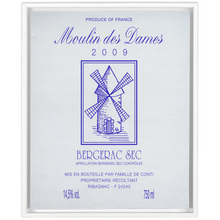 Load image into Gallery viewer, Wine Label Themed Artwork - Moulin des Dames Label Print on Canvas in a Floating Frame