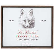 Load image into Gallery viewer, Wine Label Themed Artwork - Le Renard Pinot Noir Wine Label Print on Canvas in a Floating Frame