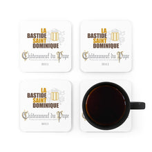 Load image into Gallery viewer, Winery Themed Gifts - La Bastide St Dominique Chateauneuf du Pape Label Back Corkwood Coaster Set of 4