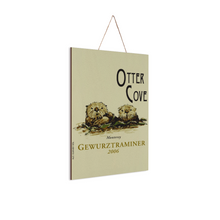 Load image into Gallery viewer, Wine Label Themed Wall Decor - Otter Cove Label Print on Wooden Plaque 8" x 12" Made in the USA