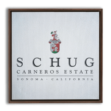 Load image into Gallery viewer, Wine Label Themed Artwork - Schug Carneros Estate Print on Canvas in a Floating Frame