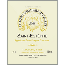 Load image into Gallery viewer, Winery Gifts - Man Cave Decor - Chateau Chambert-Marbuzet Wine Label Printed on Eco-Friendly Recycled Aluminum