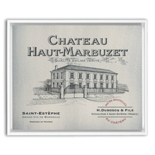 Load image into Gallery viewer, Winery Themed Artwork - Wine Themed Wall Decor - Chateau Haut-Marbuzet Wine Label Print on Canvas in a Floating Frame