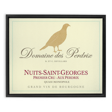 Load image into Gallery viewer, Wine Label Themed Artwork - Domaine des Perdrix Wine Label Print on Canvas in a Floating Frame