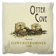 Load image into Gallery viewer, Indoor Outdoor Pillows Otter Cove Gewurztraminer Wine Label Print