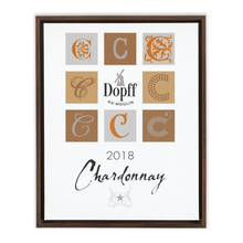 Load image into Gallery viewer, Wine Themed Artwork - Chardonnay D'Alsace - Dopff au Moulin Label Print on Canvas in a Floating Frame