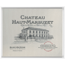 Load image into Gallery viewer, Winery Themed Artwork - Wine Themed Wall Decor - Chateau Haut-Marbuzet Wine Label Print on Canvas in a Floating Frame