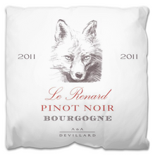 Load image into Gallery viewer, Indoor Outdoor Pillows Le Renard Wine Label Print