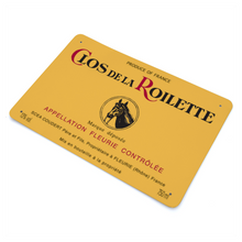 Load image into Gallery viewer, Wine Label Themed Decor - Clos de la Roilette Wine Label Print on Metal Plate 8" x 12" Made in the USA